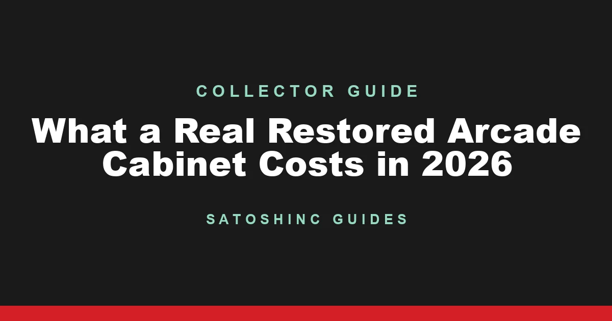 Satoshinc Collector Guide cover card: What a Real Restored Arcade Cabinet Costs in 2026